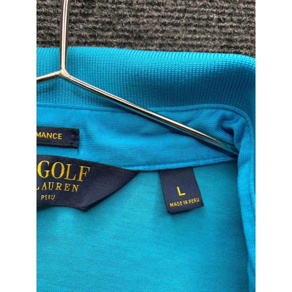 Polo Golf Ralph Lauren Golf Shirt Mens L Blue Performance Pima Cotton Beaver